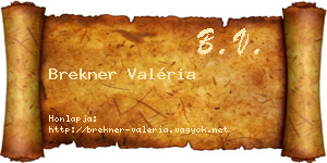 Brekner Valéria névjegykártya